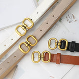 Popxstar Fashion Pu Leather Belt For Women Designer Metal Buckle Waist Strap Female Jeans Dress Trouser All-match Decorative Waistband