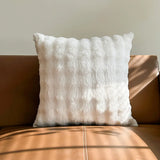 Popxstar  Autumn and winter solid color fashion rabbit plush throw pillow living room sofa throw pillow bedroom bedside with pillow core