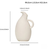 Popxstar  Upright Plain Fired Ceramic Vase with High-end Feel Home Desktop Decoration Flower Arrangement and Ornament