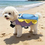 Pet Water Life Preserver Lightweight Wave Edge Spliced Dog Life Jacket For Small Medium Large Dogs Sea Swimming