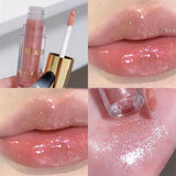 Popxstar Waterproof Diamond Shimmer Glitter Lip Gloss 5 Colors Sparkling Glitter Liquid Lipstick Diamond Pearl Lip Gloss Sexy Lip Make Up