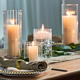 Popxstar Ribbed Glass Hurricane Candle Holders Home Decor Pillar Candles Glass Vase Floating Candle Wedding Ornaments