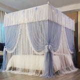 Floor-standing Mosquito Net with Frame Luxury Design Double Layer Romantic Lace Princess Style Girl Bed Room Decoration