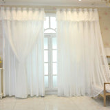 1pc Romantic white color Double Layer blackout Curtains with Sheer,Blocks UV,Heat Insulating , for Living Room, Bedroom