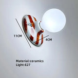 Popxstar  Contemporary Rotro Ceramics Wall Light Lamp Wall Lamp Sconce For Bedroom Living Room Office Indoor Home Decorative Fixture