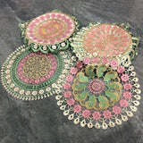 Colorful Hollow Lace Tablecloth Pad Tableware Decorative Pad Round Embroidered Cup Plate Bowl Base Pad 3D Colorful Table Cloth