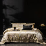 Popxstar  Brocade Jacquard Egyptian Cotton Patchwork European Luxury Bedding Set Duvet Cover Set Flat/Fitted Bed Sheet Pillowcases 4Pcs