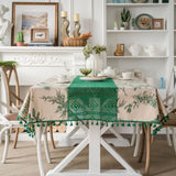 Popxstar  Table Cloth Plain Color Hollow Splicing Small Fresh Dining Table Cloth Restaurant Tablecloth