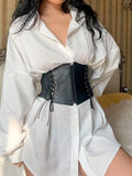 Popxstar 1pc Lace Up Front Corset Belt Cummerbunds