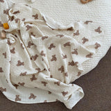 Popxstar Newborn Bear Print Blanket Pure Cotton Double Gauze Blanket Baby Blanket Bath Towel Baby Blanket Baby Swaddle