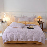 Popxstar  new small floral button model pastoral four-piece set non-cotton pure cotton Japanese washed cotton  four-piece set