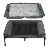 L-2XL Outdoor IndoorElevated Dog Bed for Large Sized Dog Cooling Raised Cot Pet Hammock Bed with Detachable Plush Bolster Breathable Mesh