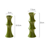 Creative bamboo joint ceramic vase hydroponics dried flowers flower arrangement desktop ornament home office decoration