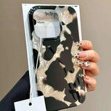 Popxstar Gradient Ink Marks Laser Phone Case For Phone 16 15 14 13 12 11 Pro Max XS X XR 7 8 Plus Stylish Leopard Print Back Bumper Cover