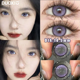 Popxstar  1Pair Soft Contact Lenses Pink Lenses Purple Eye Diameter 14.5mm sclera pupils Grey Lens Myopia Degree Beautiful Pupil
