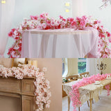 Popxstar  Pink Sakura Artificial Flowers Garland Cherry Blossoms Vines Garden Arch Decor Fake Flower Garland Wedding Party Home Decoration