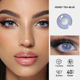 Popxstar  2pcs/pair New Cosplay Contact Lenses for Eyes Makeup Pupils Cosmetics Blue Eye Color Lenses for Myopia Lens 14.2/14.5mm