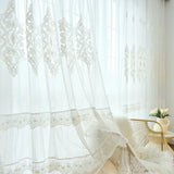 European Luxurious Embroidery Modern Luxury Curtains for Living Room Bedroom Hall Dining Romantic White Tulle Decor