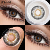 Popxstar  Contact Lenses Gray Cosmetic Eyes Colored Lens Natural Pupils Black Makeup Colored Pupils Beauty Black lenses Woman Makeup