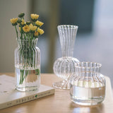 Popxstar Vintage Flower Vase Mini Glass Vase Wedding Party Transparent Hydroponics Plant Flower Vases Desktop Ornaments Home Decoration