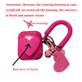 Popxstar Rose Heard Design Case For Airpods 3 2 1 Pro Fidget Toys Soft Silicone Cover For Airpods 2 3 Pro Spring Fexible Keychain