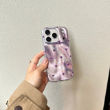 Popxstar  Romantic Purple Full Screen Love Heart Glossy Render Water Ripple Shock Proof Phone Cover Case for iPhone 17 16 15 14 Pro Max