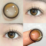 Popxstar - 2PCS Beauty Brown Color Contact Lenses for Eyes Myopia Eye Color Lenses with Diopters Natural Pupils Mystical Blue Lens