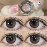 Popxstar  2Pcs Korea Colored Contact Lenses Diameter 14.5mm Prescription Myopia Degree-0.00to-8.00Makeup Soft Lens Eye Beauty Pupil