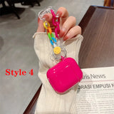 Popxstar Rose Heard Design Case For Airpods 3 2 1 Pro Fidget Toys Soft Silicone Cover For Airpods 2 3 Pro Spring Fexible Keychain