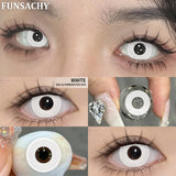 Popxstar 1 Pair Red Cosplay Contact Lenses for Eyes Vampire Black White Lenses for Halloween Eye Makeup Eye Contacts Beauty Lens