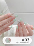 popxstar 12ML Gel Polish Kit- Mint Mambo Collection, Milky Blue & Frosted Ice, 2025 Viral Nail Art Supplies for Summer Vacations