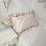 1 Piece Brief Pillowcase Ruffle Design Pillow Cover Floral Printed Princess Pillow Case