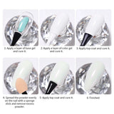 Popxstar Aurora Pearl Nude Pink White Nails Glitter Dust Chrome Moonlight White Rubbing on Powder Shell Mirror Pigment Nail Art Supplies