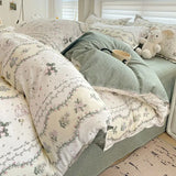 Popxstar Kawaii Bedding Set for Kids Ins Twin Queen Size Duvet Cover Flat Sheet Pillowcase No Filler Girls Boys Home Totel Bed Linens