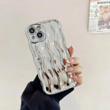 3D Water Ripple Pattern Phone Case For IPhone 17 16 15 14 13 12 Pro Max Soft Shockproof Back Cute Lens Protection Cover Funda