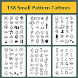 Popxstar  138 Patterns 15 Days Temporary Tattoo Stickers Waterproof 15 Days Tattoo Cute Small Fresh Pattern Fake Tattoos