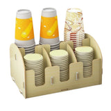 Multi-Cell Disposable Paper Cup Storage Shelf Space Saving Large Capacity Paper Cup Dispenser Durable Cup Straw Storage Rack