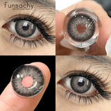 Popxstar  Color Contact Lenses for Eyes 1 Pair Gray Fashion Cosmetic Lenses Green Pupils Gray Natural Eye Contacts Women Eye Lens