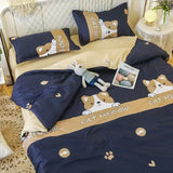 Popxstar  New Fashion Print Queen Size Bedding Set King Size Daisy Printed  Duvet Cover Set with Flat Sheets Cozy Durable Bedding Sets