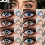 Popxstar  1Pair Fashion Colored Contact Lenses for Eyes Big Blue Eye Lens Natural Yearly Cosmetics Beauty Women Men Pupils
