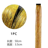 Popxstar Shiny Threads Glitter Hair Tinsel Kit Gold Silk Hair Glitter String Extensions Accessories for Women Headdress