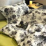 Popxstar  Vintage Green Botanical Flowers Duvet Cover Set 600TC Egyptian Cotton Luxury Soft Bedding Set Fitted Sheet Bed Sheet Pillowcases