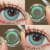 Popxstar 2Pieces Color Contact Lenses Bling Pupil Beauty Cosplay Color Circle Lens Yearly Galaxy Colour Contacts with Box