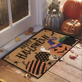 Popxstar Skull Happy Halloween Bathroom Mat Door Pumpkin Entrance Carpet for Kitchen Floor Living Room Rug Entrance Doormat Home Decor