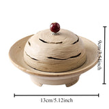 Popxstar  Ceramic Retro Incense Stove Plate Incense Home Interior Line Incense Seat Creative Sandalwood Burner Zen Tea Ceremony