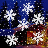 Popxstar LED USB Snowflake Projector Holiday Lights Christmas Projection Outdoor Lamp Snow Spotlight for New Year Party