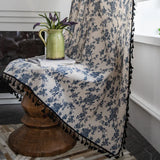 Popxstar Vintage Semi-Blackout Windows Curtains for Bedroom Drapes in Living Room Country Floral Tassel Length Farmhouse Home Decoration