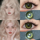 Popxstar  1 Pair Hot Selling Color Contact Lenses With Prescription Myopia Lenses Green Lens for Women Makeup Yearly Fast Shipping