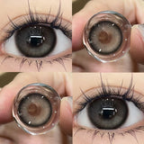 Popxstar  2Pcs Purple Colored Contact Lenses Myopia Degree -0.00 to -8.00 Nature Black Gray Makeup Soft Lens Blue Eye Beauty Pupil