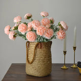 5Pc/lot Artificial Flocking Silk Flower Dew Lotus Home Decoration Camellia Bridal Bouquet Wedding Decor party flower arrangement